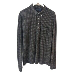 Ralph Lauren Men's Polo XL Printed Cotton Pullover Shirt, Navy Blue/ Multi